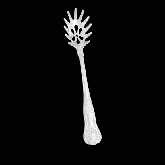 Vintage Unbranded Kings pattern Serving Spaghetti and Spoon Set Made in Italy - Picture 11 of 16